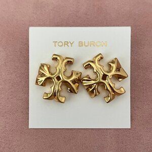 Authentic Tory Burch Roxanne Large Gold Stud Earrings